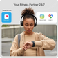 Woman wearing headphones and using Hume Health app with graphics of app integrations