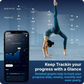 Woman doing backbend with Hume app infographic