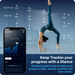 Woman doing backbend with Hume app infographic